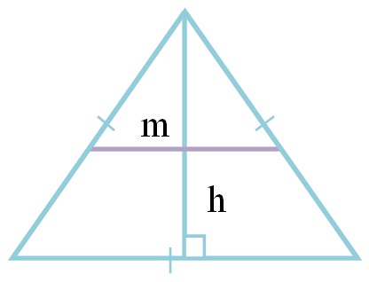 Как найти среднюю линию треугольника через площадь и высоту