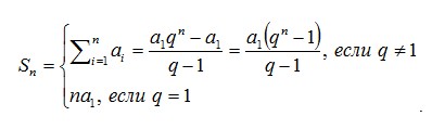 Сумма первых n членов геометрической прогрессии: формула